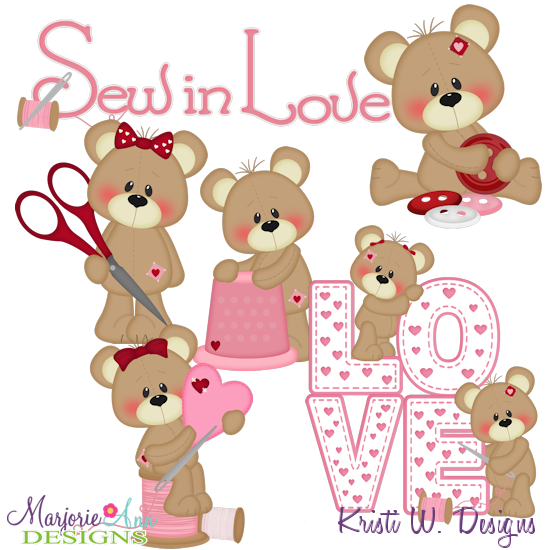 Sew In Love With You SVG Cutting Files + Clipart - Click Image to Close
